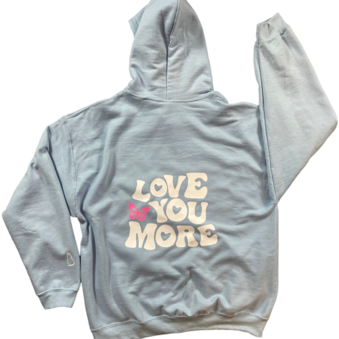 Love You More Unisex Hoodie (Light Blue)