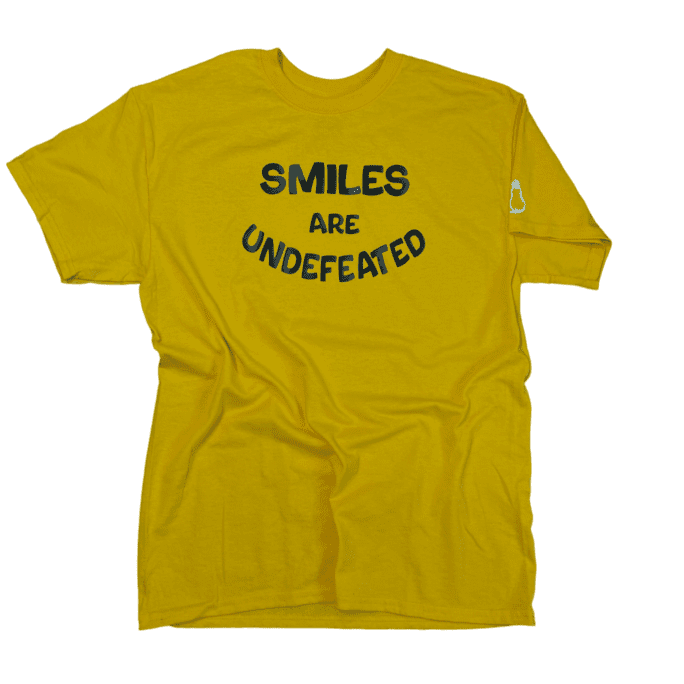 Smiles Are Undefeated Unisex Tshirt (Gold)